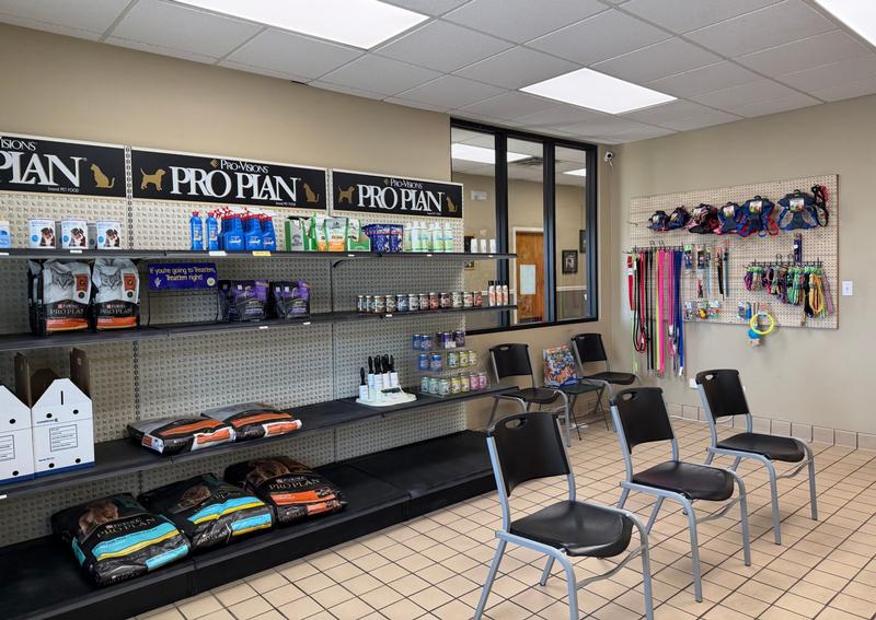 Carousel Slide 5: Our little store lobby is always stocked with special goodies for your pets! :)